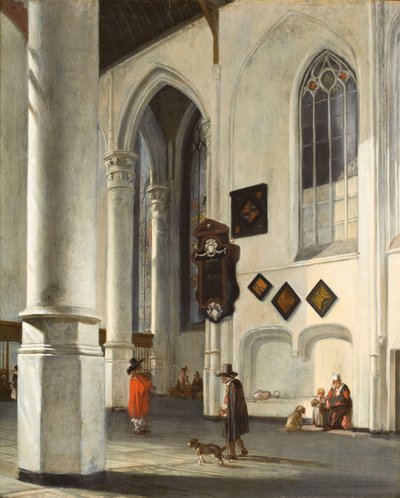 Interior de la iglesia vieja en Delft, 1653-55 de Emanuel de Witte